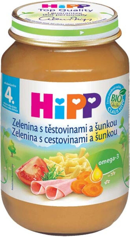 E-shop HiPP BIO Zelenina s těstovinami a šunkou od uk. 5. měsíce, 190 g