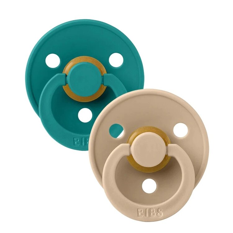 BIBS Dudlíky z přírodního kaučuku Colour 2ks, velikost 2 - Taupe / Scuba