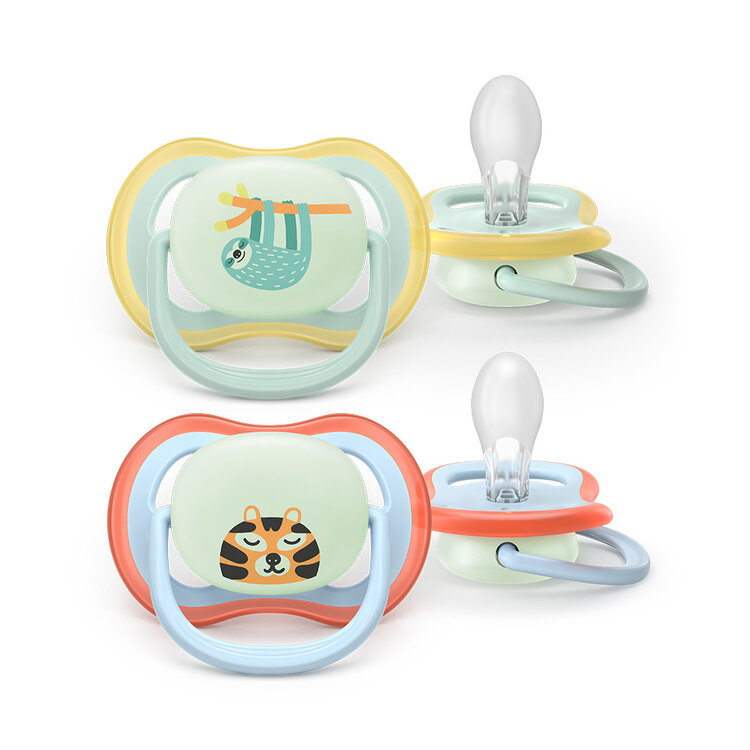 Philips AVENT Šidítko Ultra air noční 0-6m chlapec, 2ks