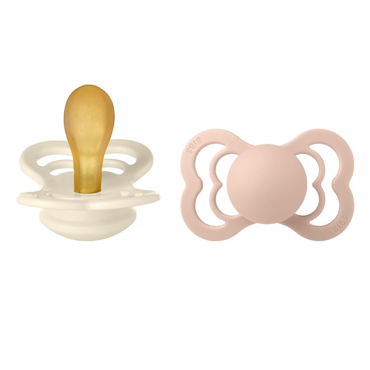 BIBS Supreme dudlíky z přírodního kaučuku 2 ks - vel. 2 Ivory / Blush