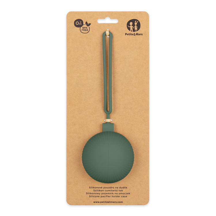 PETITE&MARS Pouzdro silikonové na dudlík Misty Green 0m+