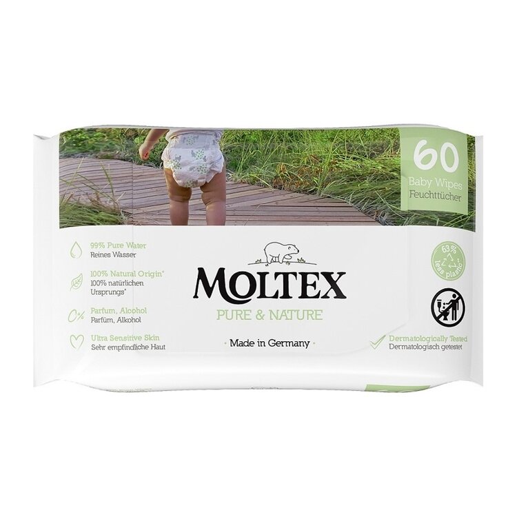 E-shop MOLTEX Pure & Nature EKO vlhčené ubrousky na bázi vody (60 ks)