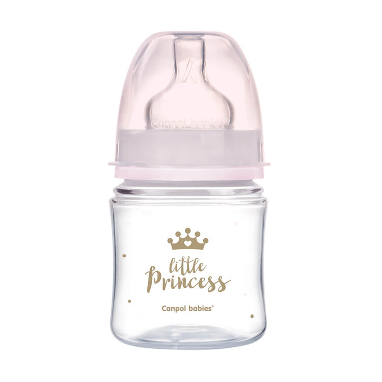 CANPOL BABIES Royal Baby széles nyakú cumisüveg 120 ml rózsaszín akciós termékkép 1