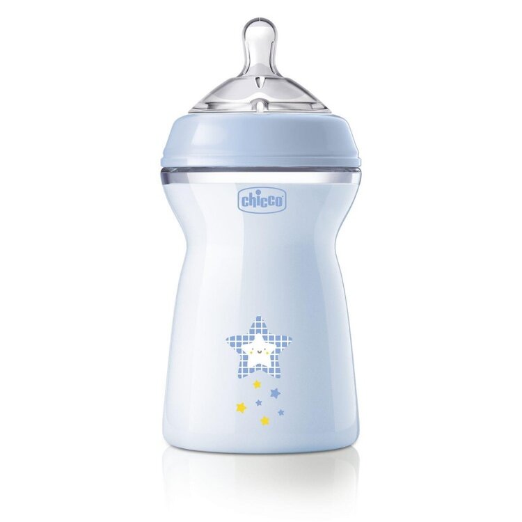 CHICCO Natural Feeling cumisüveg 330 ml fiú 6m+ akciós termékkép 1