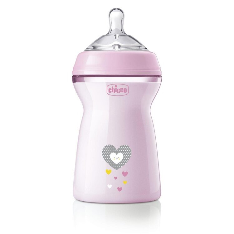 CHICCO Natural Feeling 330 ml cumisüveg lányoknak 6m+ akciós termékkép 1
