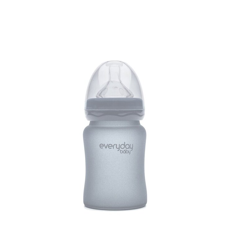 EVERYDAY BABY Láhev sklo chráněná před rozbitím 150 ml Quiet Grey