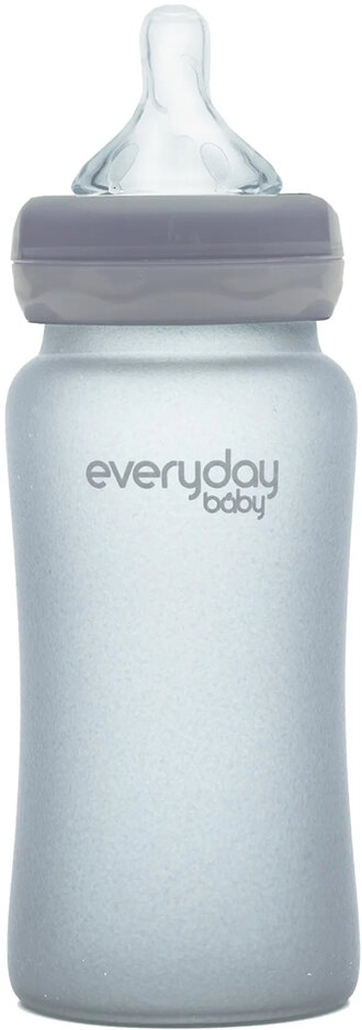 EVERYDAY BABY Láhev sklo chráněná před rozbitím 240 ml Quiet Grey