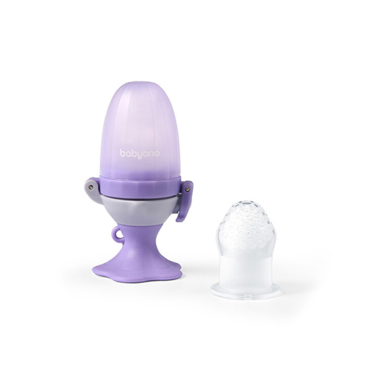 BABYONO Flower violet szilikon etetőcumis 6m+ akciós termékkép 1
