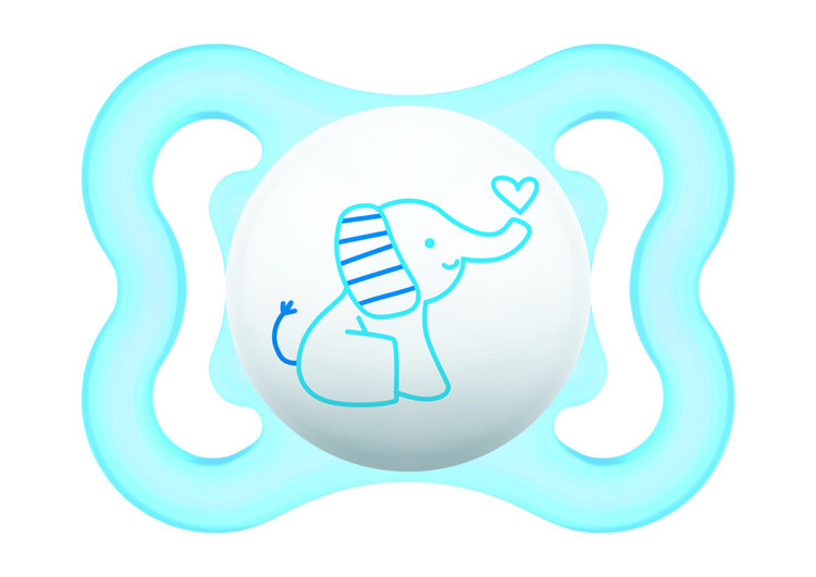 MAM Dudlík Air mini 0-6m, silikon modrý slon