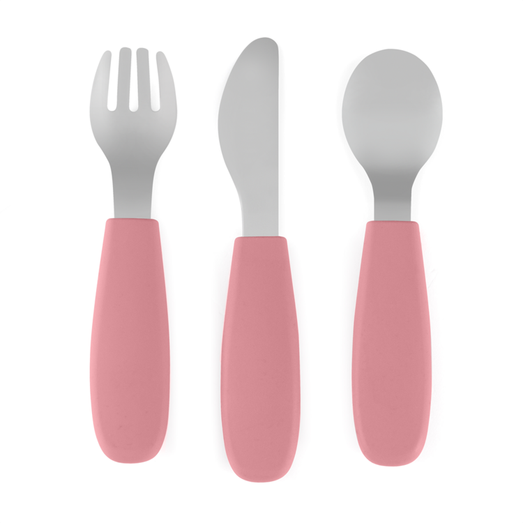 PETITE&MARS Sada příborů s nerezové oceli Take&Match Dusty Rose 12m+