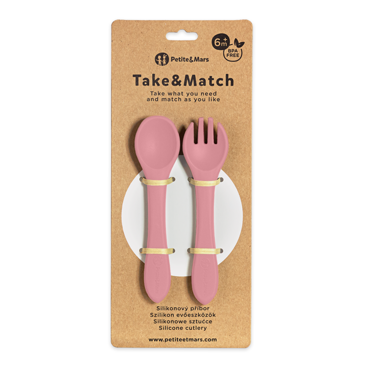 PETITE&MARS Szilikon evőeszközök TAKE&MATCH Dusty Rose 6m+ akciós termékkép 1