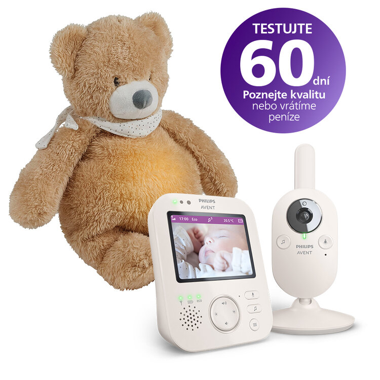 PhiliPhilips AVENT SCD891/26 video bébiőr + NATTOU 4 az 1-ben altató Sleepy Bear akciós termékkép 1