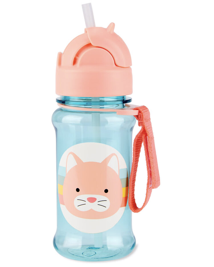 SKIP HOP Zoo tritan Láhev s brčkem 355ml Kočička 12m+