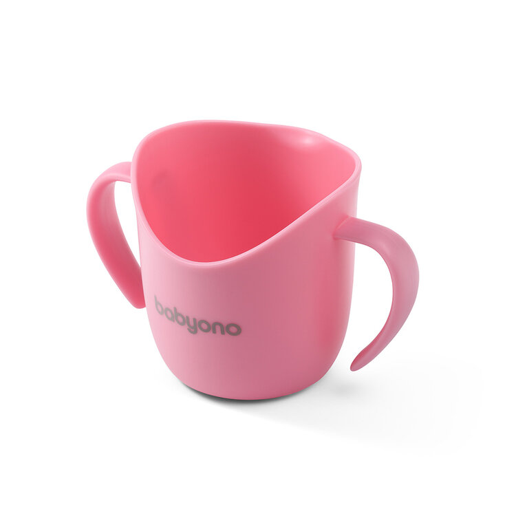 BABYONO Ergonomikus bögre fülekkel 120 ml rózsaszín 6hó+ akciós termékkép 1