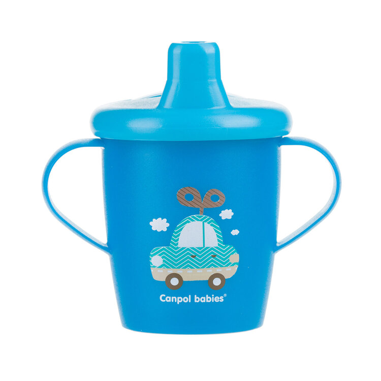CANPOL BABIES Kifolyósodásmentes pohár TOYS – kék (250 ml) akciós termékkép 1