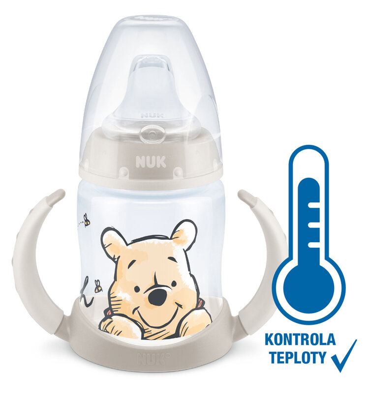 NUK Disney-Micimackó tanuló cumisüveg hőmérséklet-ellenőrzéssel 150 ml bézs akciós termékkép 1