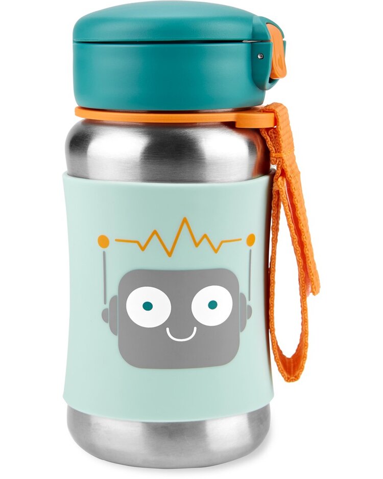SKIP HOP Spark Style Vízszívószálas rozsdamentes acél palack Robot 12m+ akciós termékkép 1