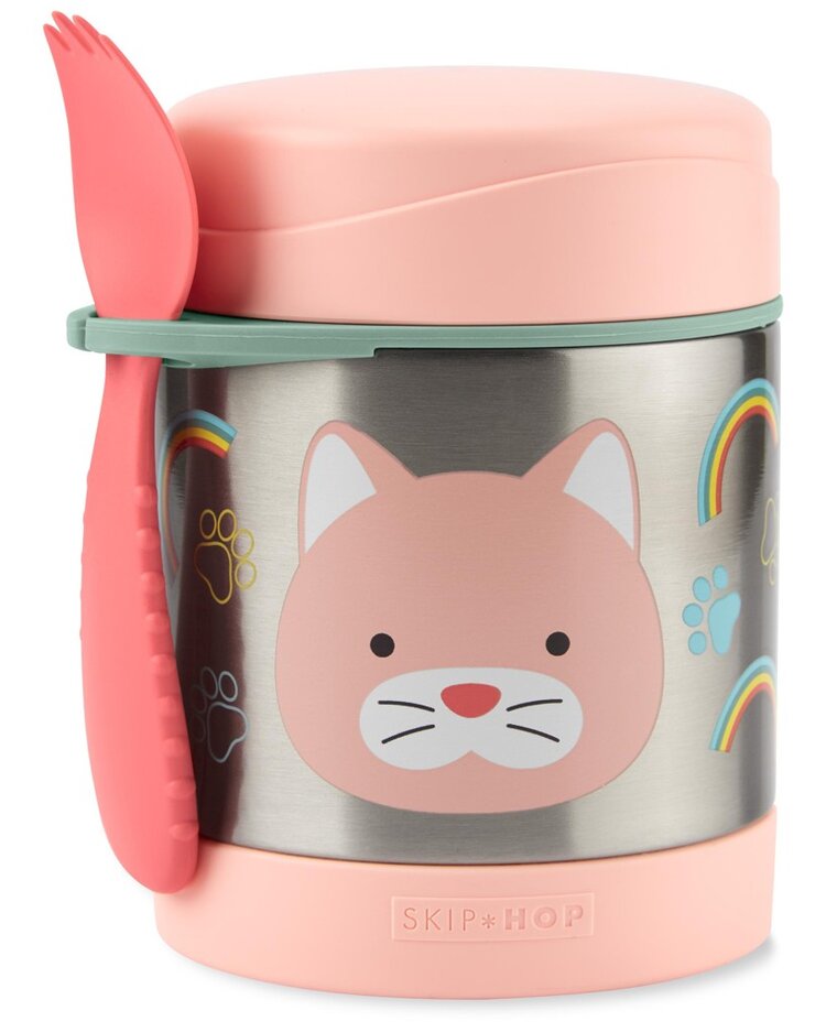 SKIP HOP Zoo Ételtároló termosz kanállal/villával Macska 325 ml, 3 éves kortól akciós termékkép 1