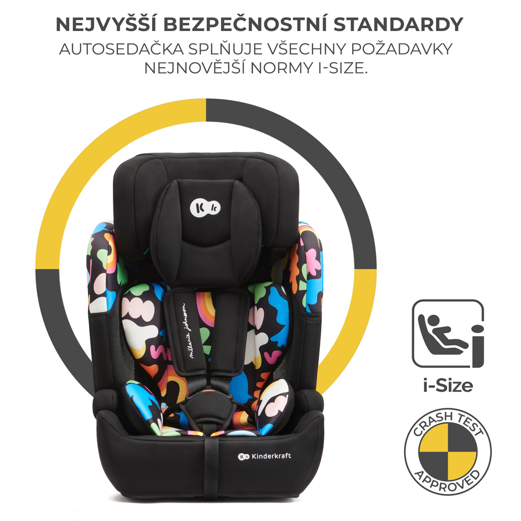 KINDERKRAFT Autósülés Comfort up i-size Happy shapes (76-150 cm) termék 2. képe