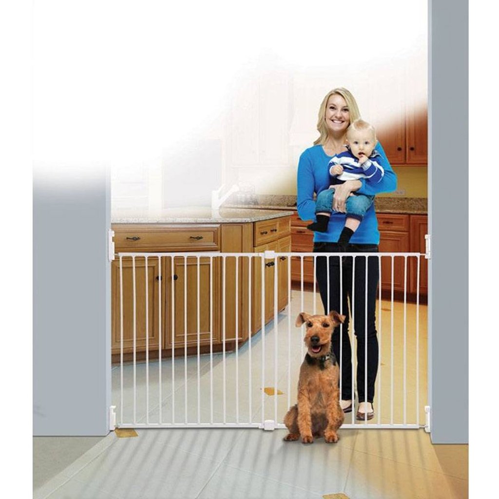 DREAMBABY Broadway biztonsági korlát 2-paneles extra széles 76-134,5 cm fehér termék 2. képe