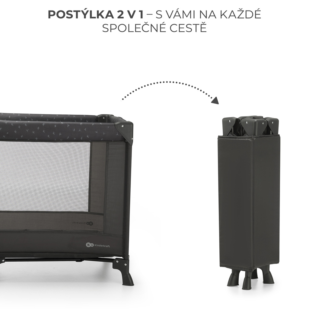 KINDERKRAFT Utazóágy Joy Light grey termék 2. képe