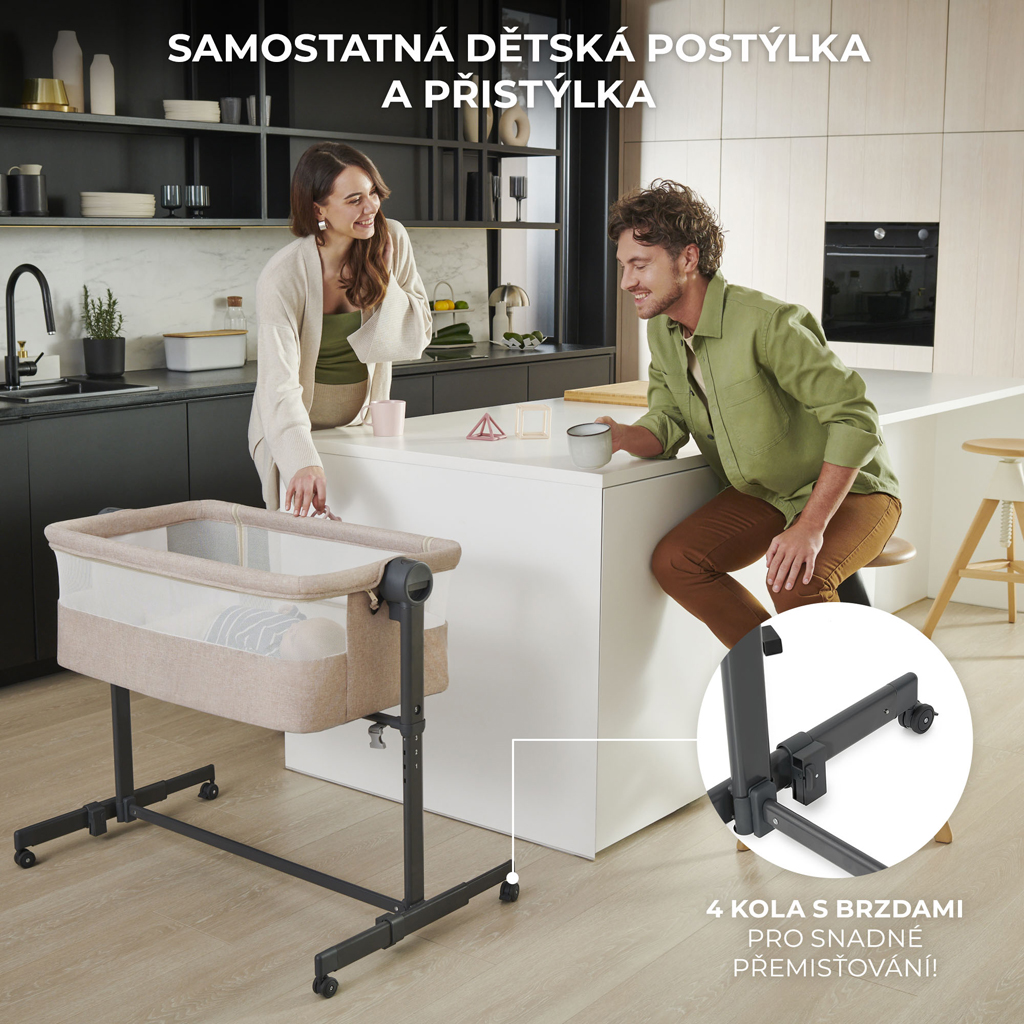 KINDERKRAFT Állítható gyerekágy Neste Up2 Világosszürke termék 2. képe