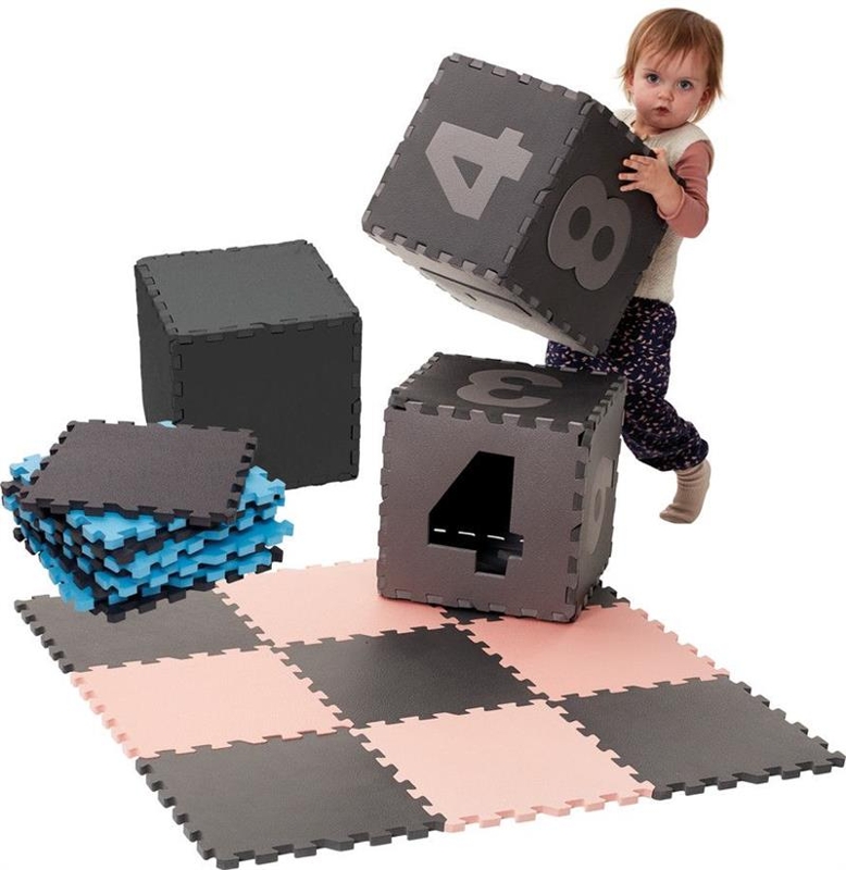 BABYDAN Játszószőnyeg Puzzle Dusty Green 90x90 cm termék 2. képe