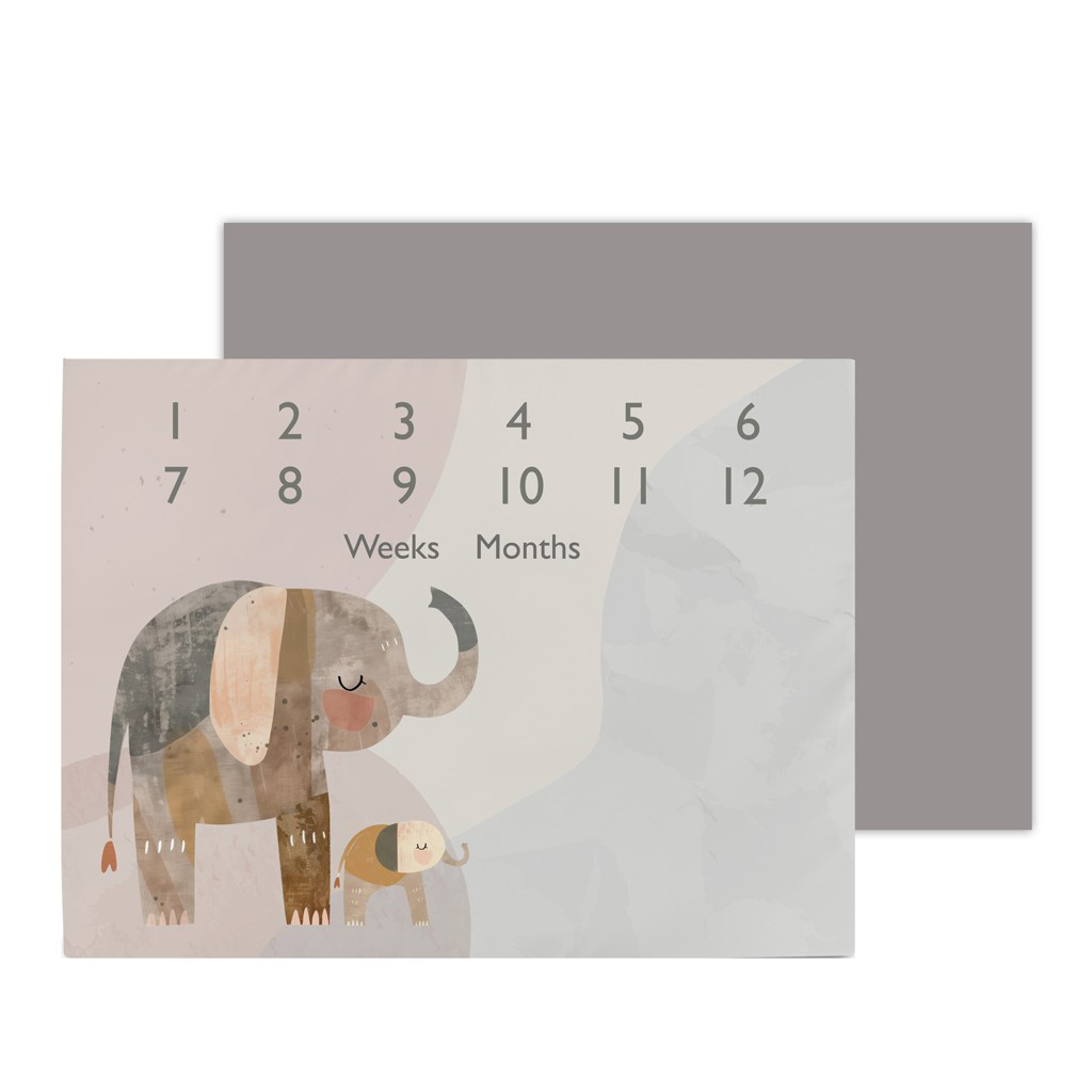 CEBA Milestone fotószőnyeg (92x72) Basic Elephant Family termék 2. képe