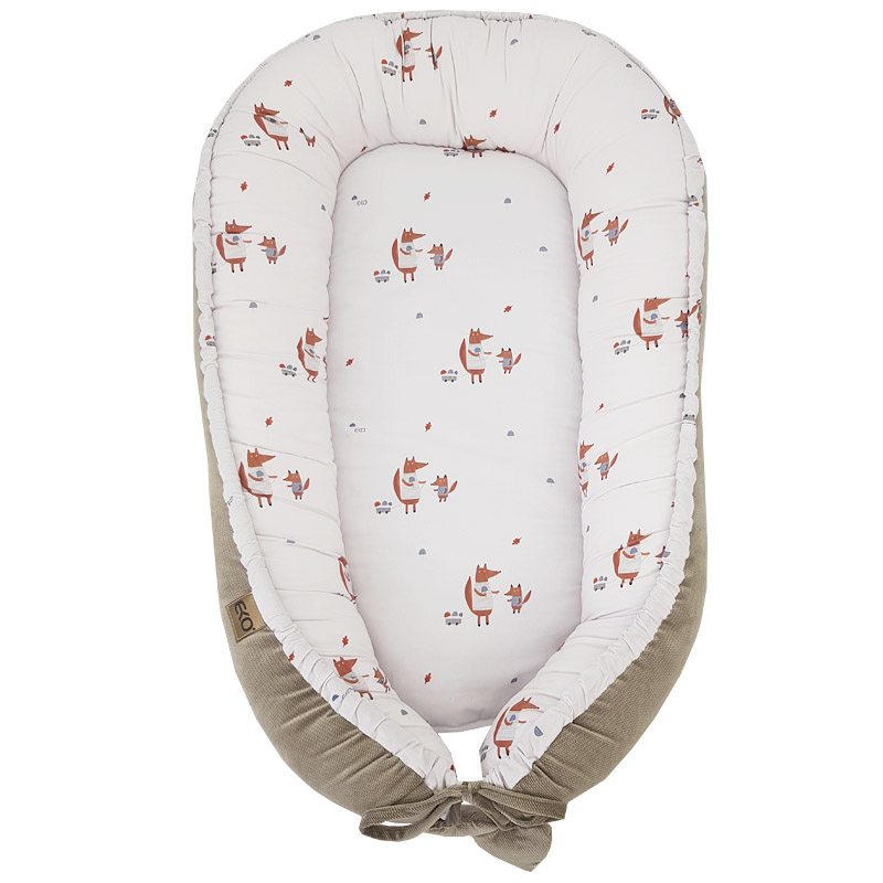 EKO Babafészek pamut velvet Fox 90x60cm termék 2. képe