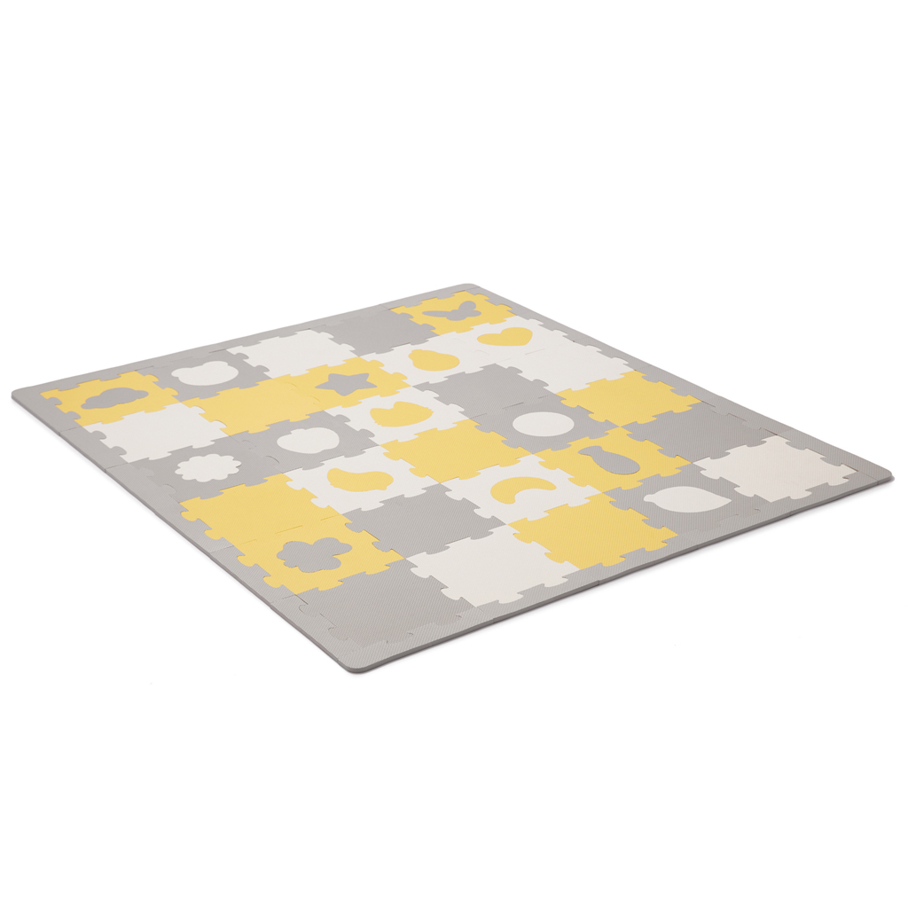 KINDERKRAFT Habosított puzzle alátét Luno Shapes 185 x 165 cm Sárga, 30db, Prémium termék 2. képe