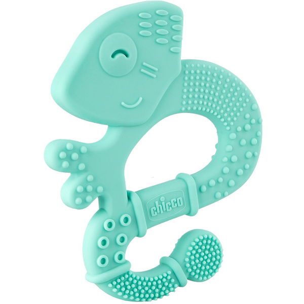 CHICCO Szilikon rágóka Super Soft Chameleon kék 2h+ termék 2. képe