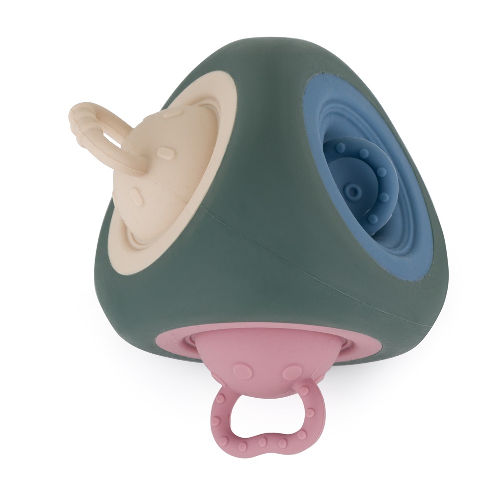 PETITE&MARS Szilikon játék Pop Up Triangle Misty Green 10m+ termék 2. képe