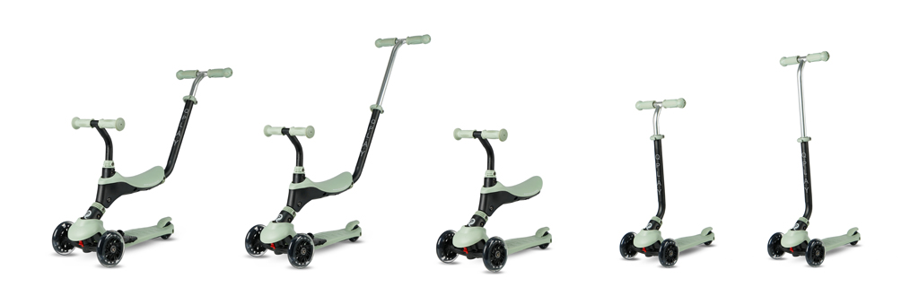 QPLAY Roller Sema Pro Green, 5 az 1-ben, LED kerekekkel, 1-6 éves korig termék 2. képe
