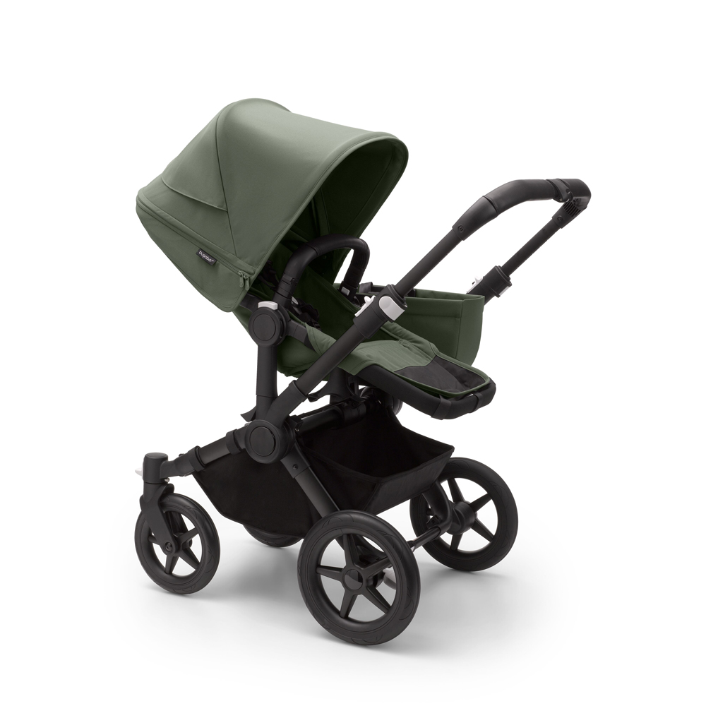 Obrázok BUGABOO Donkey 5 Kočík kompletný Mono Black/Forest green-Forest green