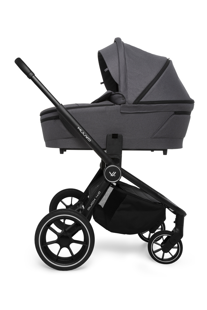 MUUVO Kombinált babakocsi Quick 4.0 Iron grafit szett 2 az 1-ben + CYBEX Aton B2 i-Size + alap termék 2. képe