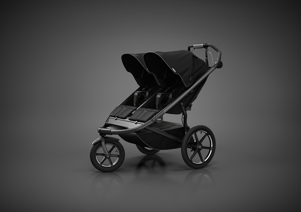 THULE SZETT 4 az 1-ben Urban Glide 3 Double Black babakocsi Maple Mid Blue autósüléssel, alappal, adapterekkel termék 2. képe