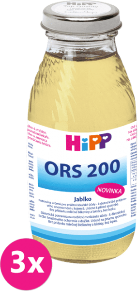 3x HiPP ORS 200 Jablko - rehydratační výživa (200 ml) | feedo.cz