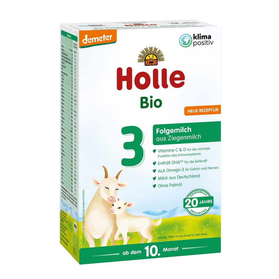 3x HOLLE Bio Dětská mléčná výživa na bázi kozího mléka, pokračovací formule 3