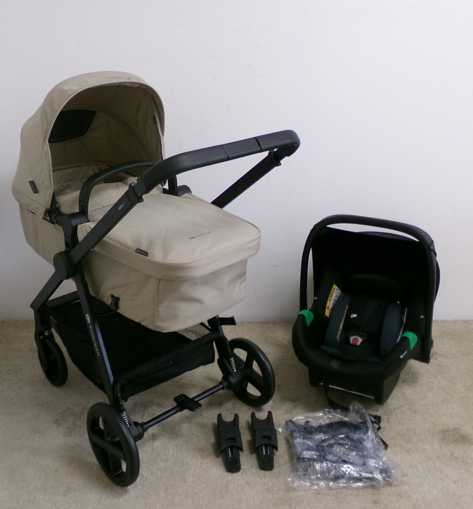 KINDERKRAFT Kočárek kombinovaný 3v1 Newly Sand beige + Mink PRO