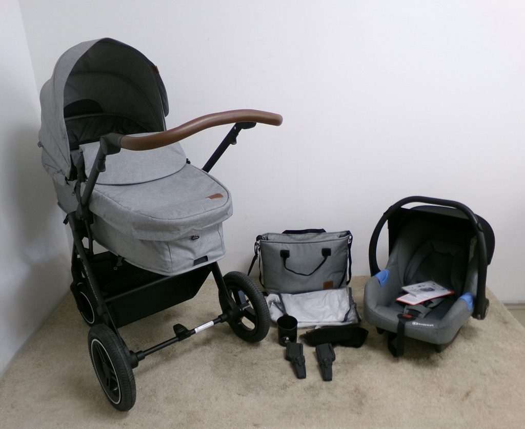 KINDERKRAFT Kočárek kombinovaný B-tour Lite 3v1 Light Grey