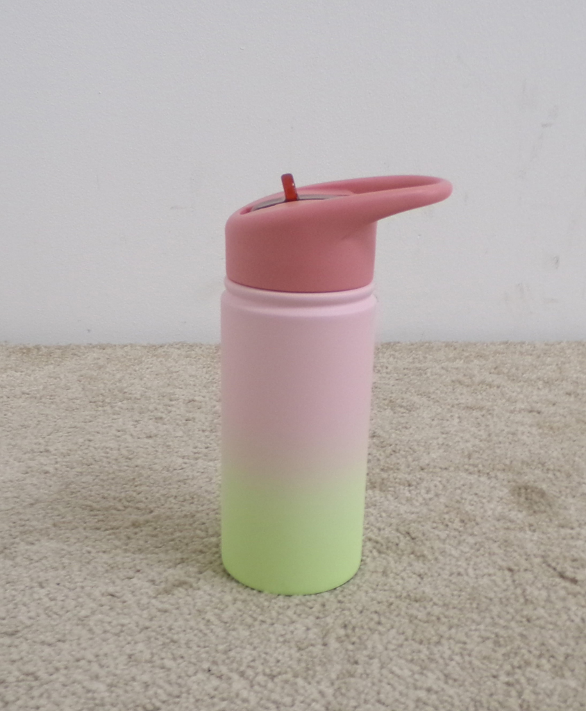 SKIP HOP Láhev s brčkem nerezová Wander - ombré pink, 450ml
