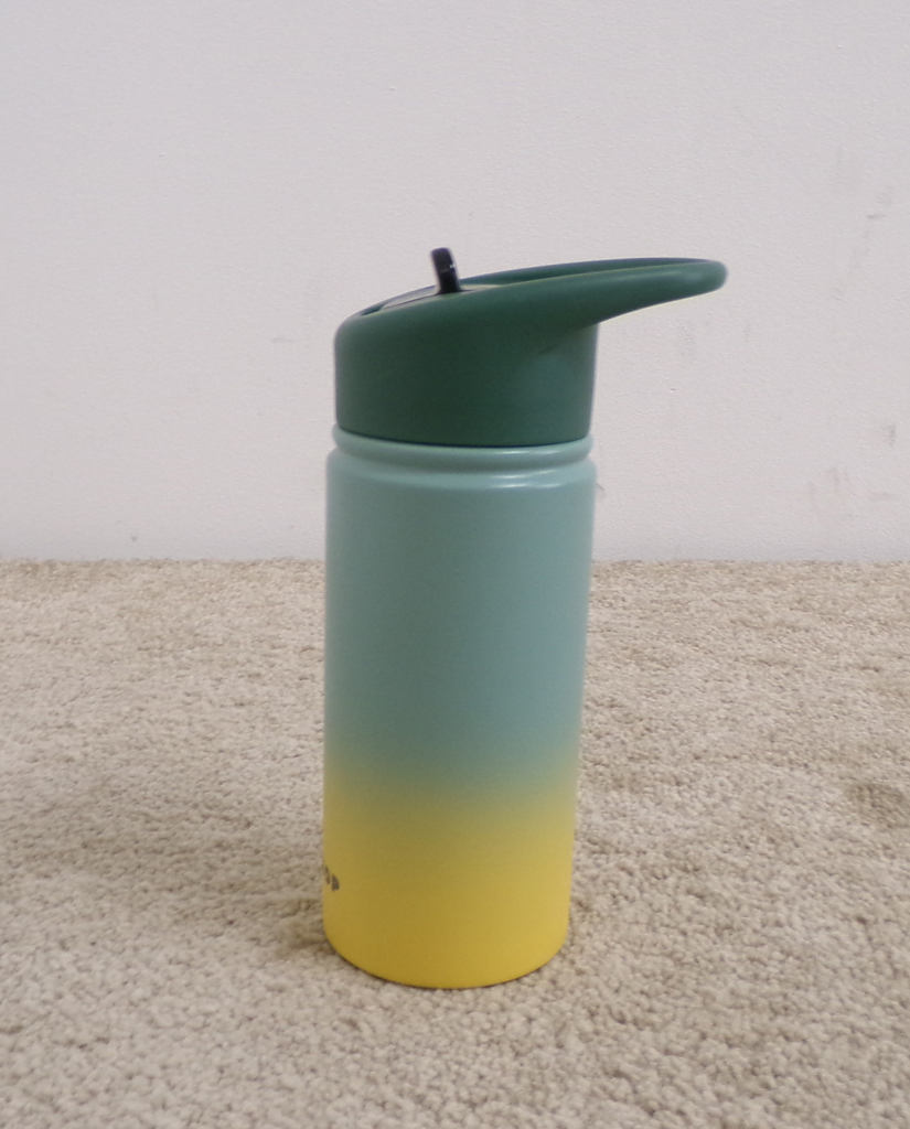 SKIP HOP Láhev s brčkem nerezová Wander - ombré green, 450ml