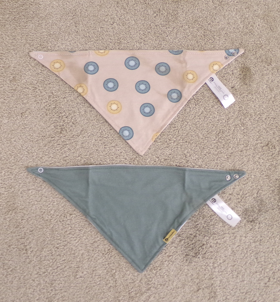 PETITE&MARS Bryndák bandana Luke 2 ks Beige Kiwis&Misty Green 3m+