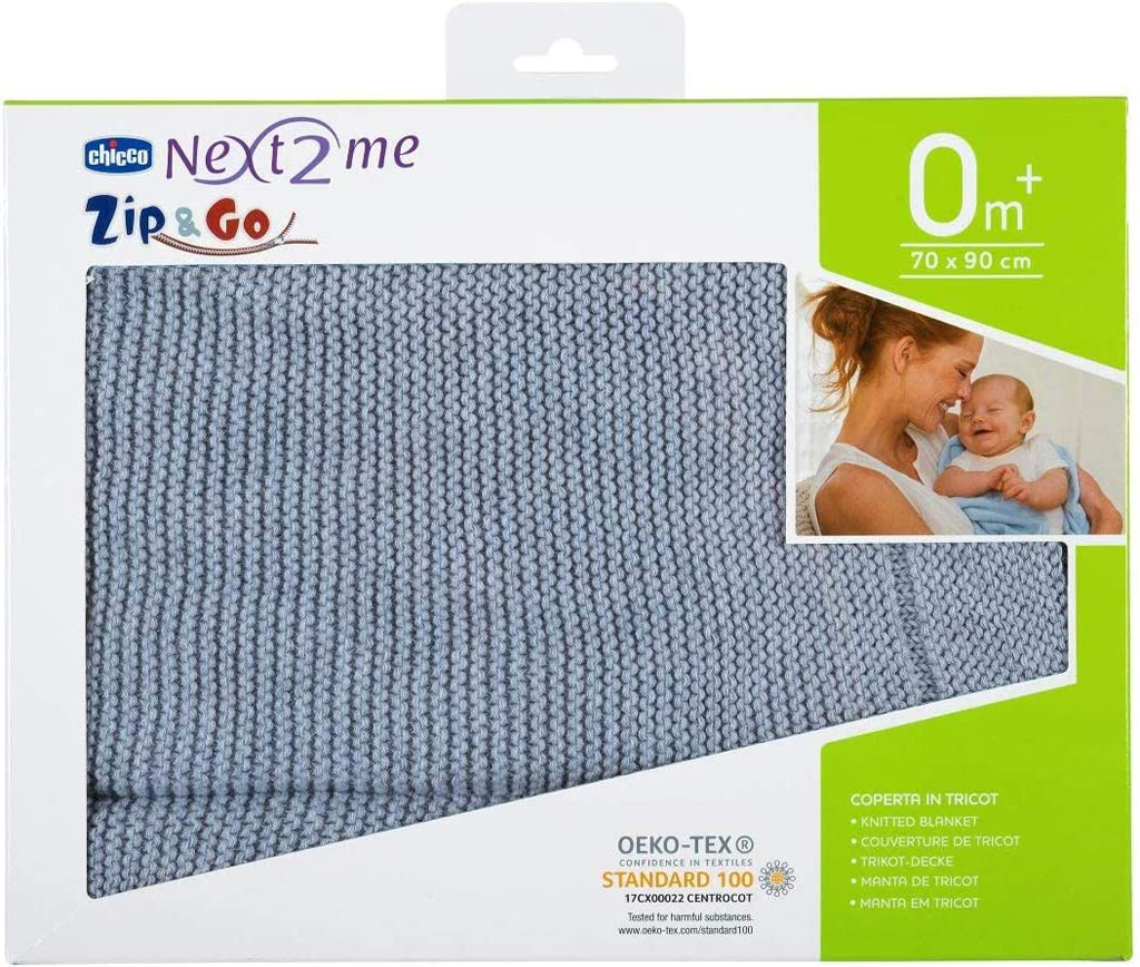 Obrázok CHICCO Deka pletená Tricot Blanket Light Grey 90x70 cm