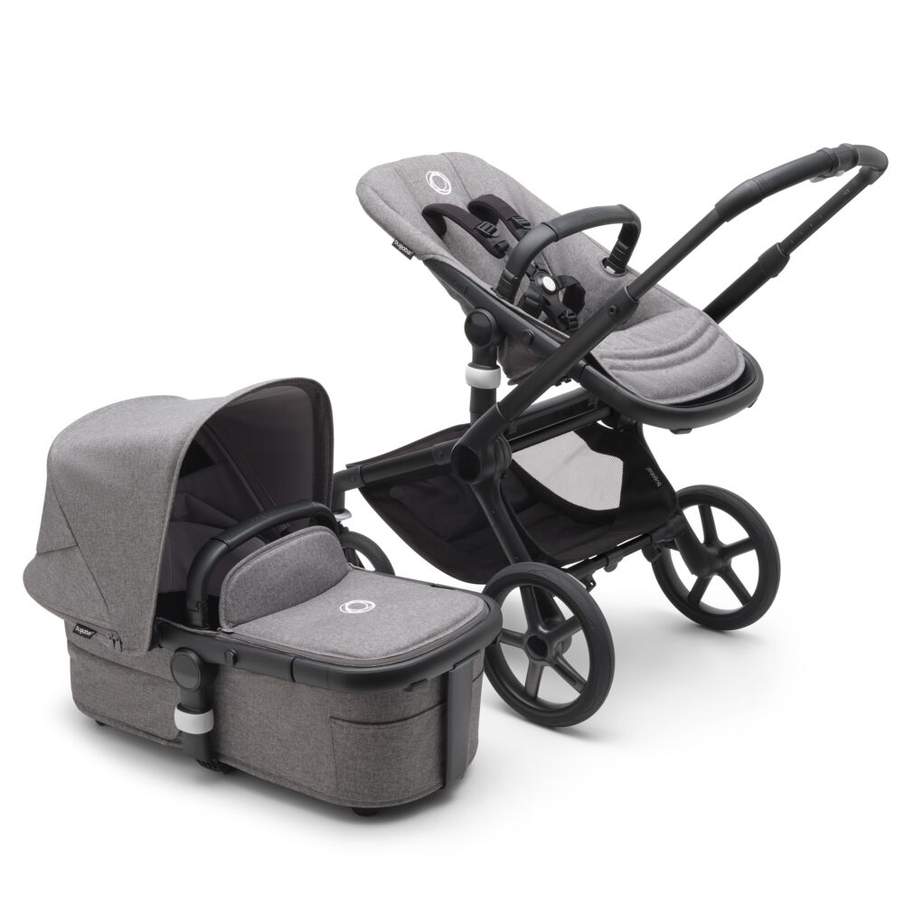 Obrázok BUGABOO Kočík kompletný Fox 5 Black/Grey melange-Grey melange