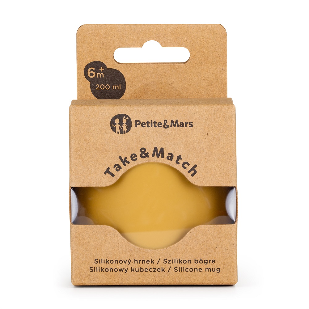 Obrázok PETITE&MARS Hrnček silikonový Take&Match Intense Ochre 6m+