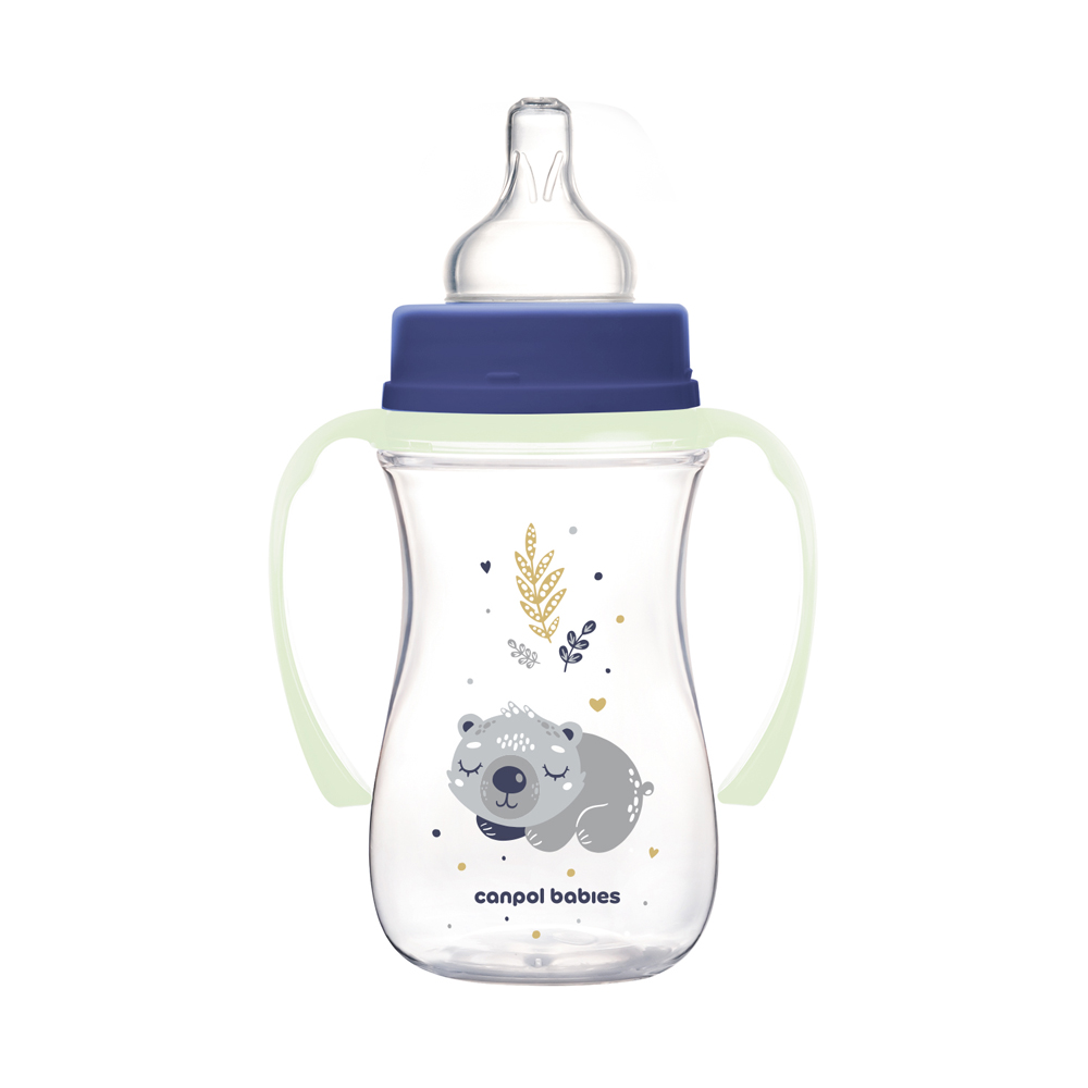 Obrázok Canpol babies Sleepy Koala Easy Start Anti-Colic Bottle Blue 3m+ 240 ml antikoliková dojčenská fľaša pre deti