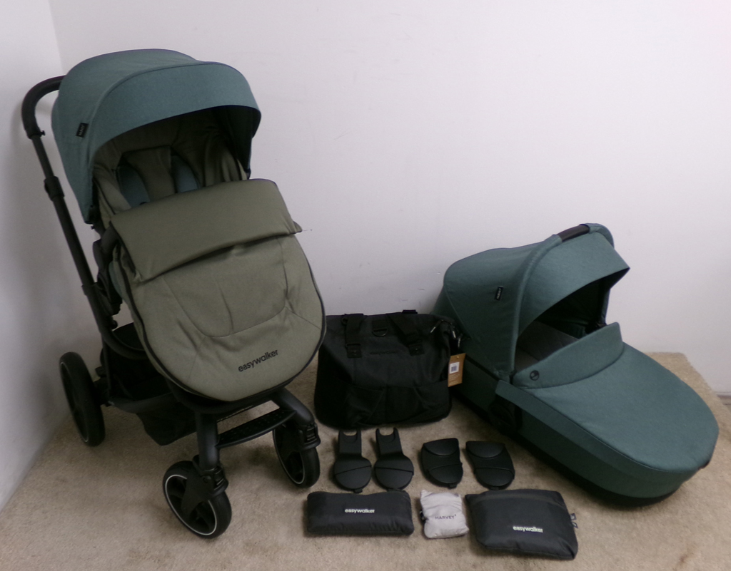 EASYWALKER Set XXL kočárek kombinovaný Harvey3 Forest Green s příslušenstvím