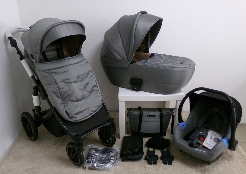 KINDERKRAFT SELECT Kočárek kombinovaný 3v1 Prime 2 Shadow Grey, Premium