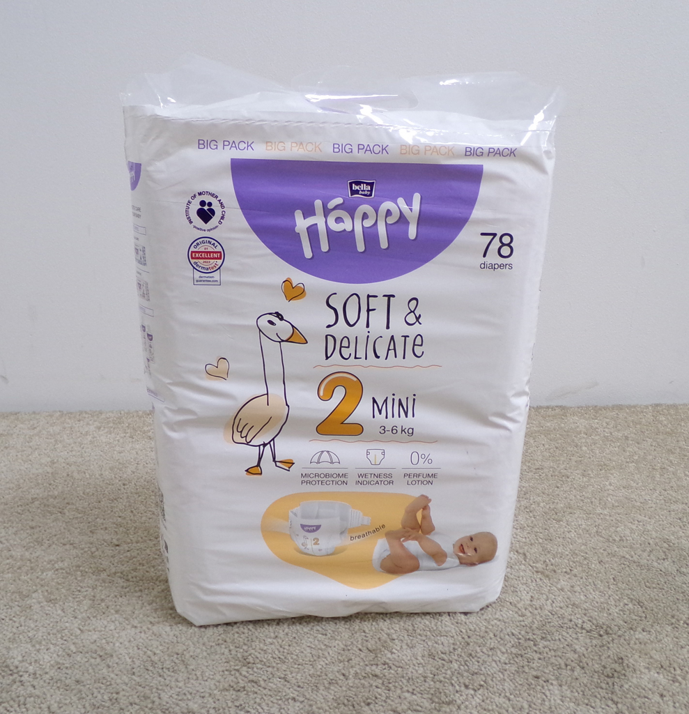 BELLA HAPPY Baby Pleny jednorázové Mini 3-6 kg Big Pack 78 ks